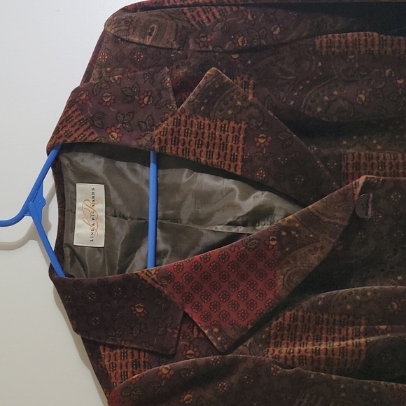 Linda Richards Women's Velour Paisley Blazer Size 10 - Picture 4 of 12